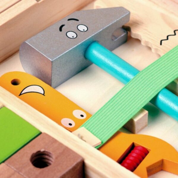 Caja Herramientas Juguetes de Madera-Rompecabezas DIY